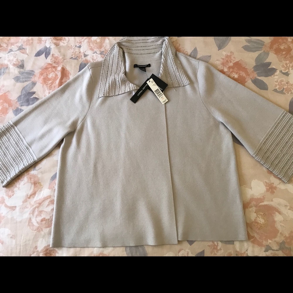 Ellen Tracy Light Jacket  Light Gray Size 2XL